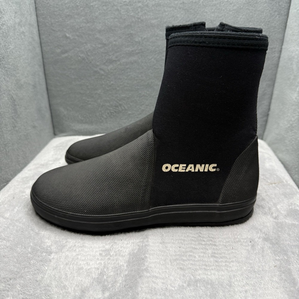 Oceanic Neoprene Dive Boots Size 7 Black Zip Scuba Snorkeling Water Shoes